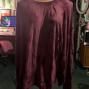 WOMENS Long Sleeve Red Camouflage T shirt MEDIUM